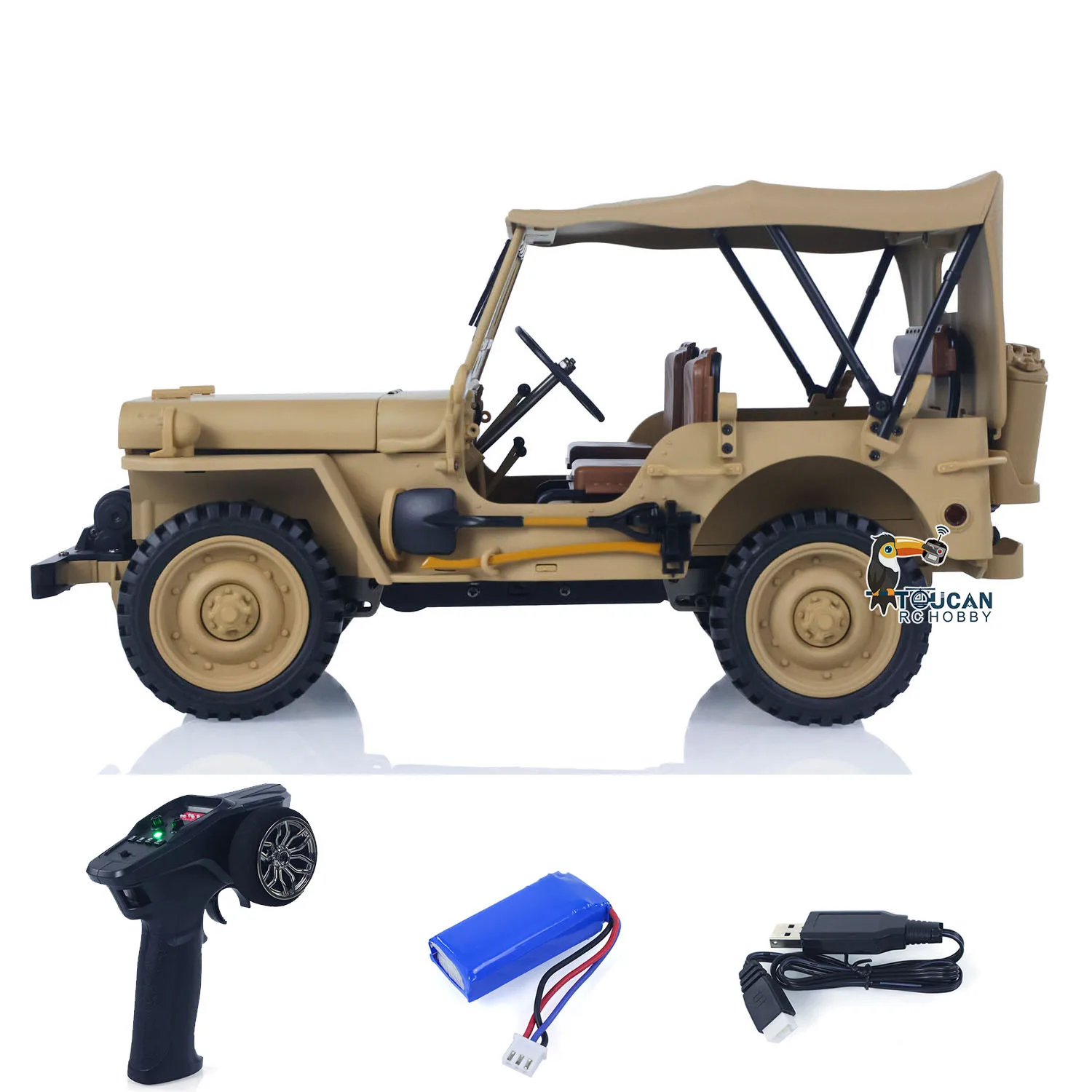 US Koop HG 1/14 2.4GHZ Open-top Afstandsbediening Militaire Auto HG4 58 RC Terreinwagen 4WD Combat model Speelgoed 2 Speed Batterij