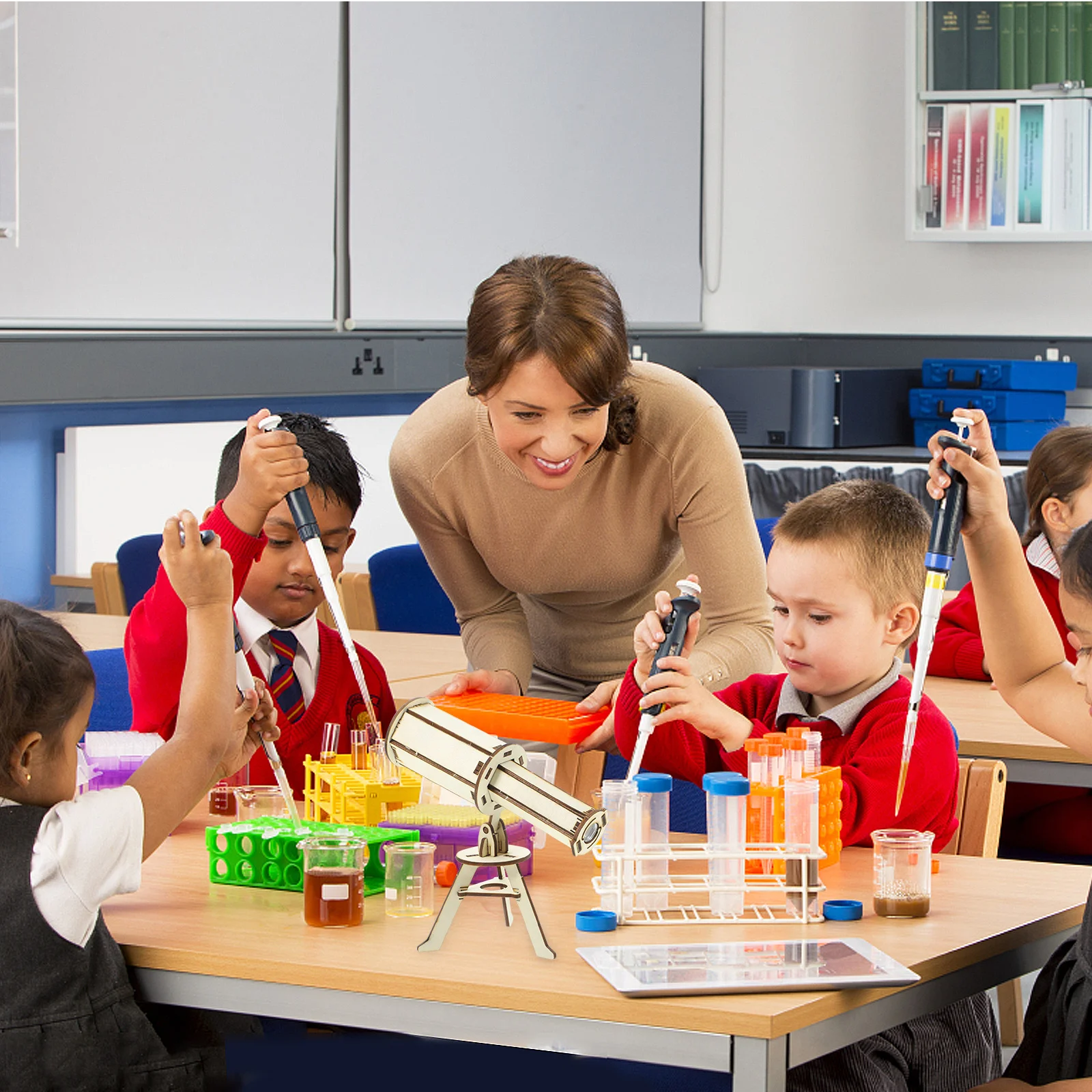 

2Sets Children DIY Science Kit Wooden Astronomical Telescope Adjustable Lens Educational Project Enhance Creativity Hands-on