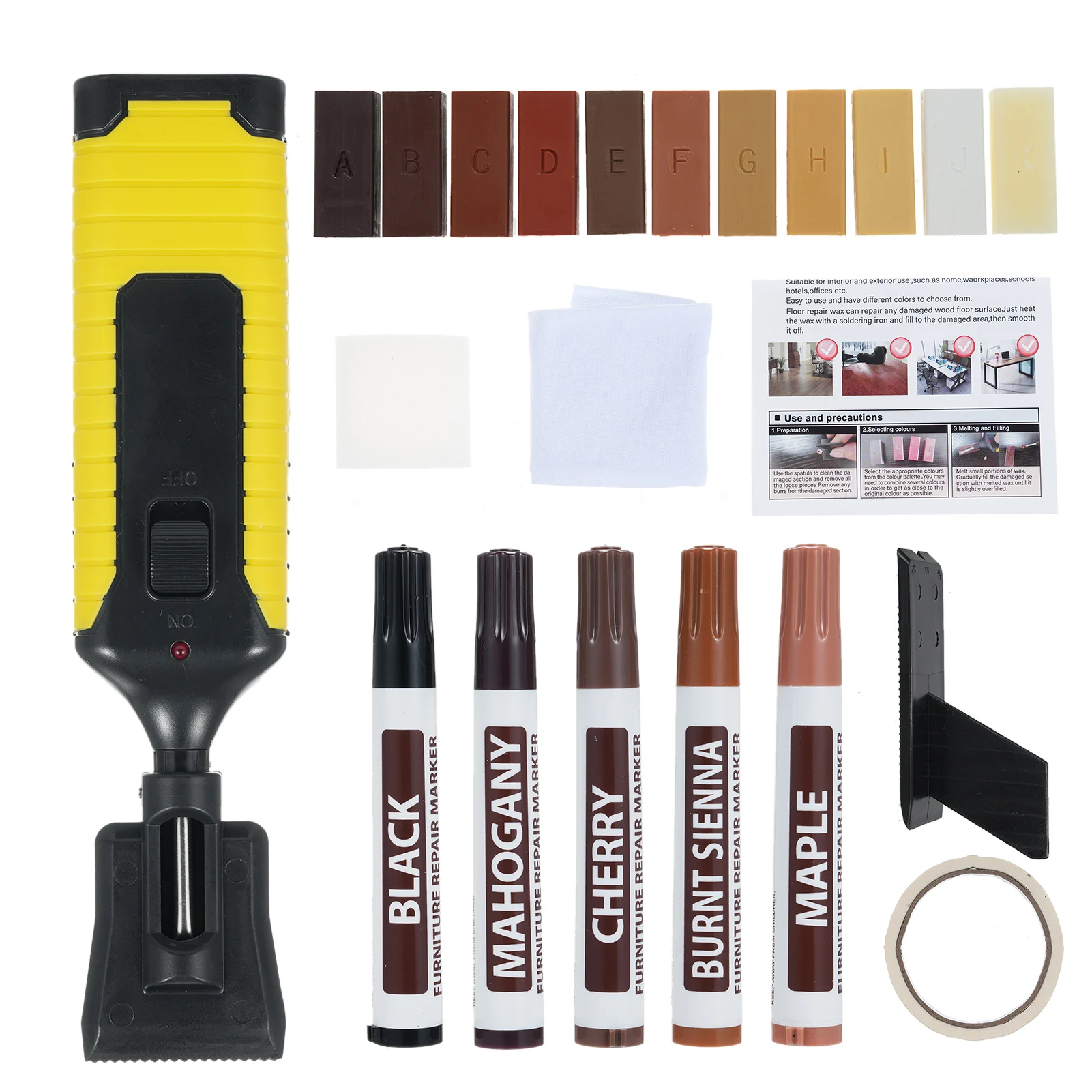 Hardwood Floor Repair Kit Laminate Vinyl Floor Repair Kit with 11 Colors Restoration Block Restore Any Scratches Cracks Stains F