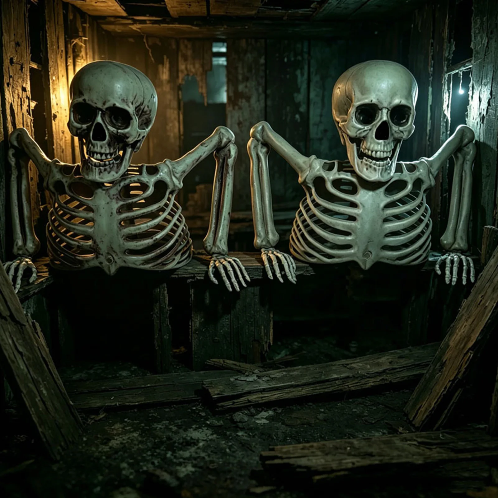 Horror Half Body Skeleton Decoration for Halloween, Realistic Scary Skeleton Props for Haunted House, Courtyard, Party Decor