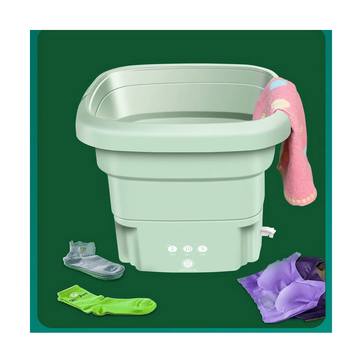 Portable Washing Machine Mini Washer Cleaning Blue Light Half Automatic Washt Socks for Apartment Travelling EU Plug-A