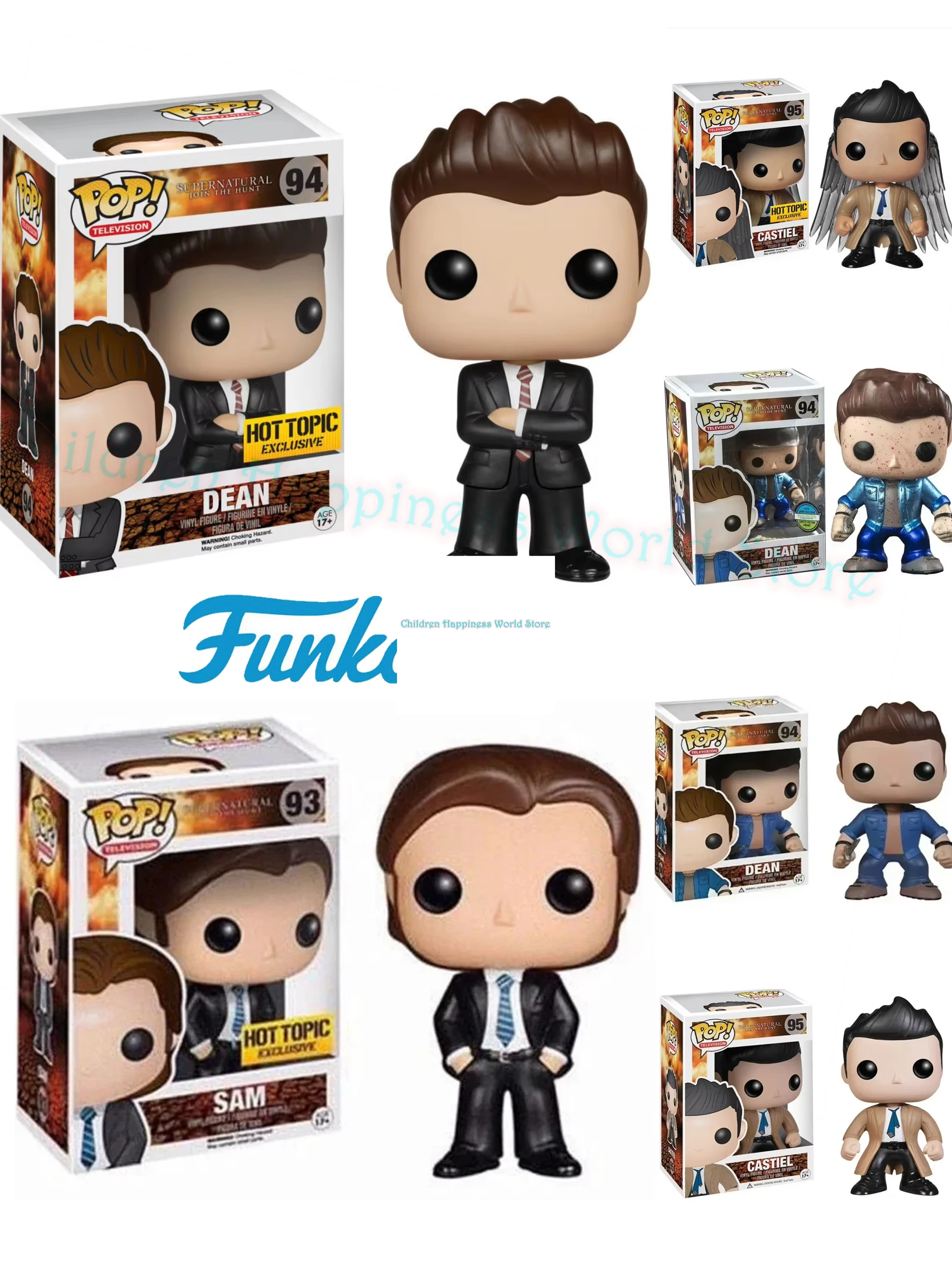 Funko POP sobrenatural unirse a la caza Dean 94 #   Sam 93 # tópico caliente Castiel # 95 colección de figuras de acción figura de vinilo modelo juguetes regalo