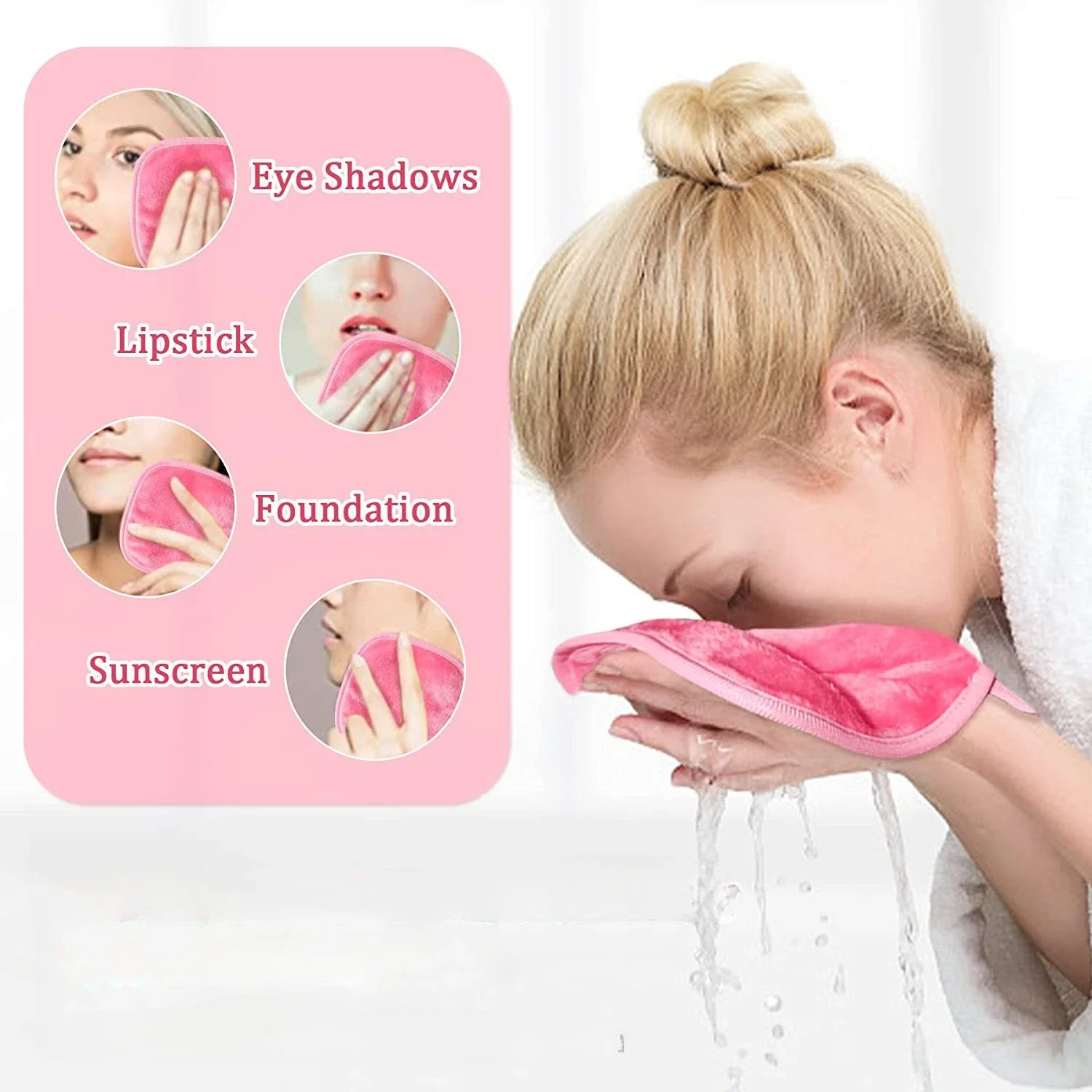 1pcs Reusable Makeup Remover Cotton Pads Makeup Eraser Microfiber Facial Towel Face Cleaning Cleaner Wipes Skincare Beauty Tools