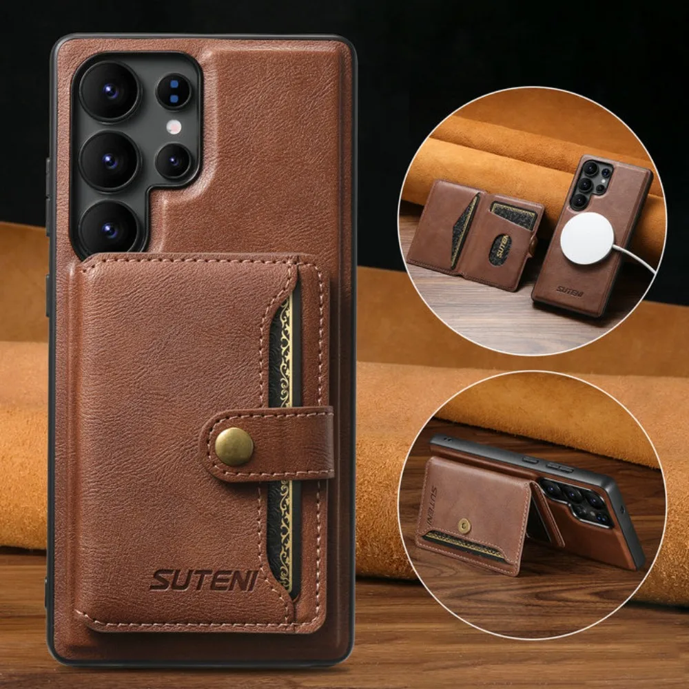 Back Case For Samsung Galaxy S26 Ultra 5G 2In1 Detachable Leather Wallet Funda Samsung S26 Ultra Case Phone S 26 Ultra Etui