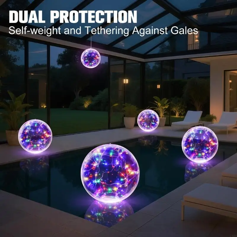 Outdoor Pool Decor Light with Solar Floating Ball Form