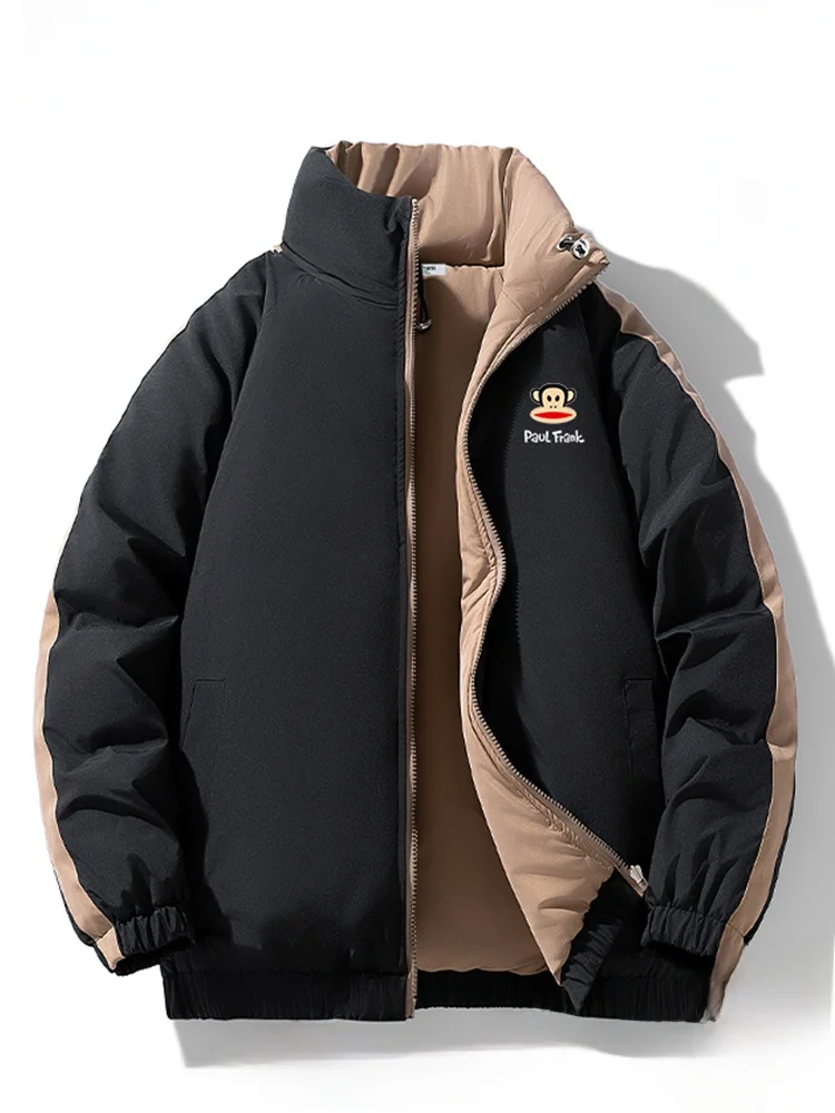 

Зимняя повседневная куртка Paul Frank свободного кроя из двустороннего хлопка с воротником-стойкой, с наполнителем из полиэстера, молодежная, утепленная