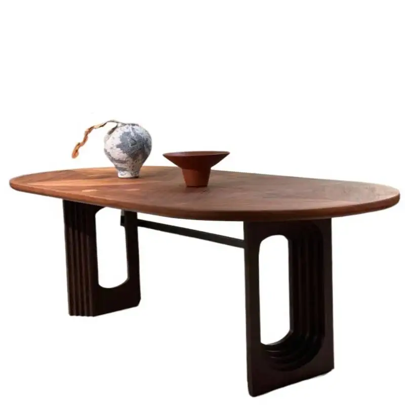 Walnut Designer Dining Table Legs Oval Italian Dinette Kitchen Dining Table Restaurant Wood Tavolino Da Salotto Furniture Home