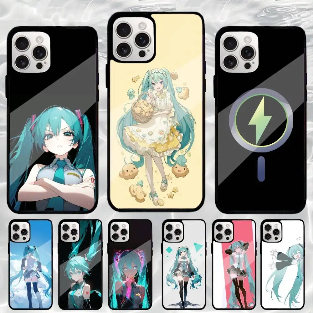 

H-Hataune miku Phone Case For iPhone17,16,15,14,13,12,11 Plus,Wireless charging protective case soft cover