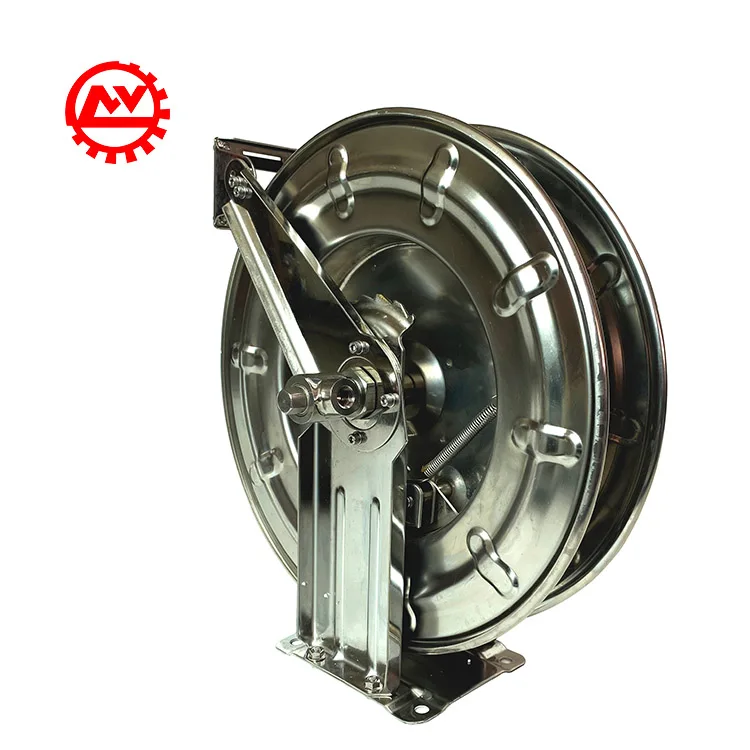 Water Food Wall Mount Garden Irrigation Spring Retractable Stainless Steel Automatic Rewind High Pressure Washing Hose Reel