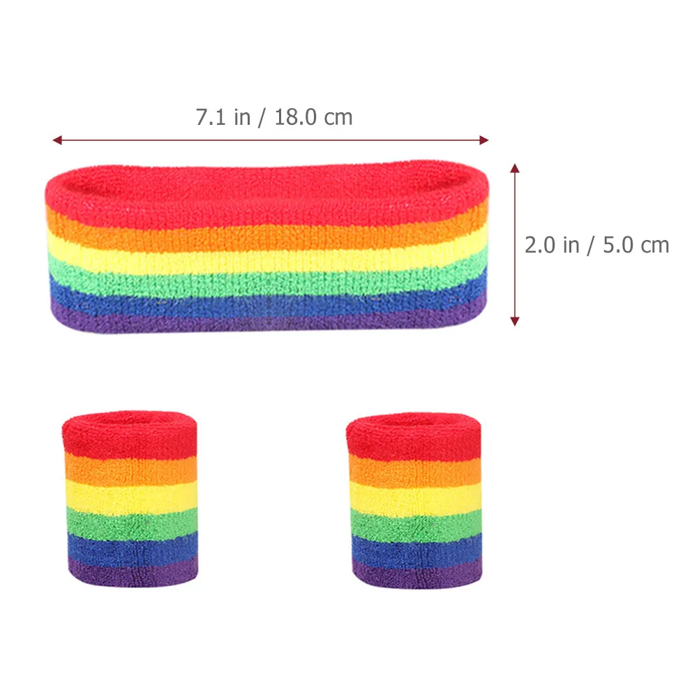 1Set Sports Headband Wristband Set Breathable Sweat-Absorbent Elastic Fitness Equipment for Outdoor Sports Basketball Tennis