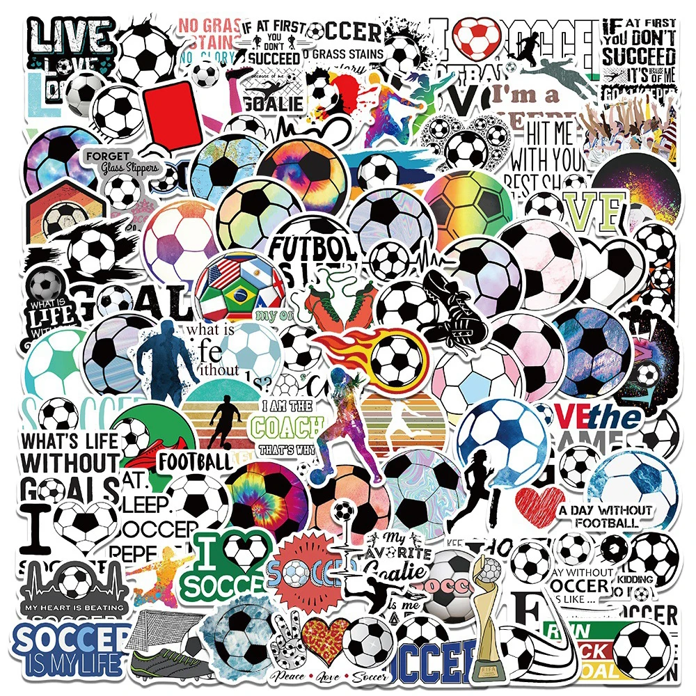 10/30/50/100pcs Football Sport Cartoon Stickers Decals for Phone Scrapbook Laptop Funny Soccer Waterproof Graffiti Sticker Decor