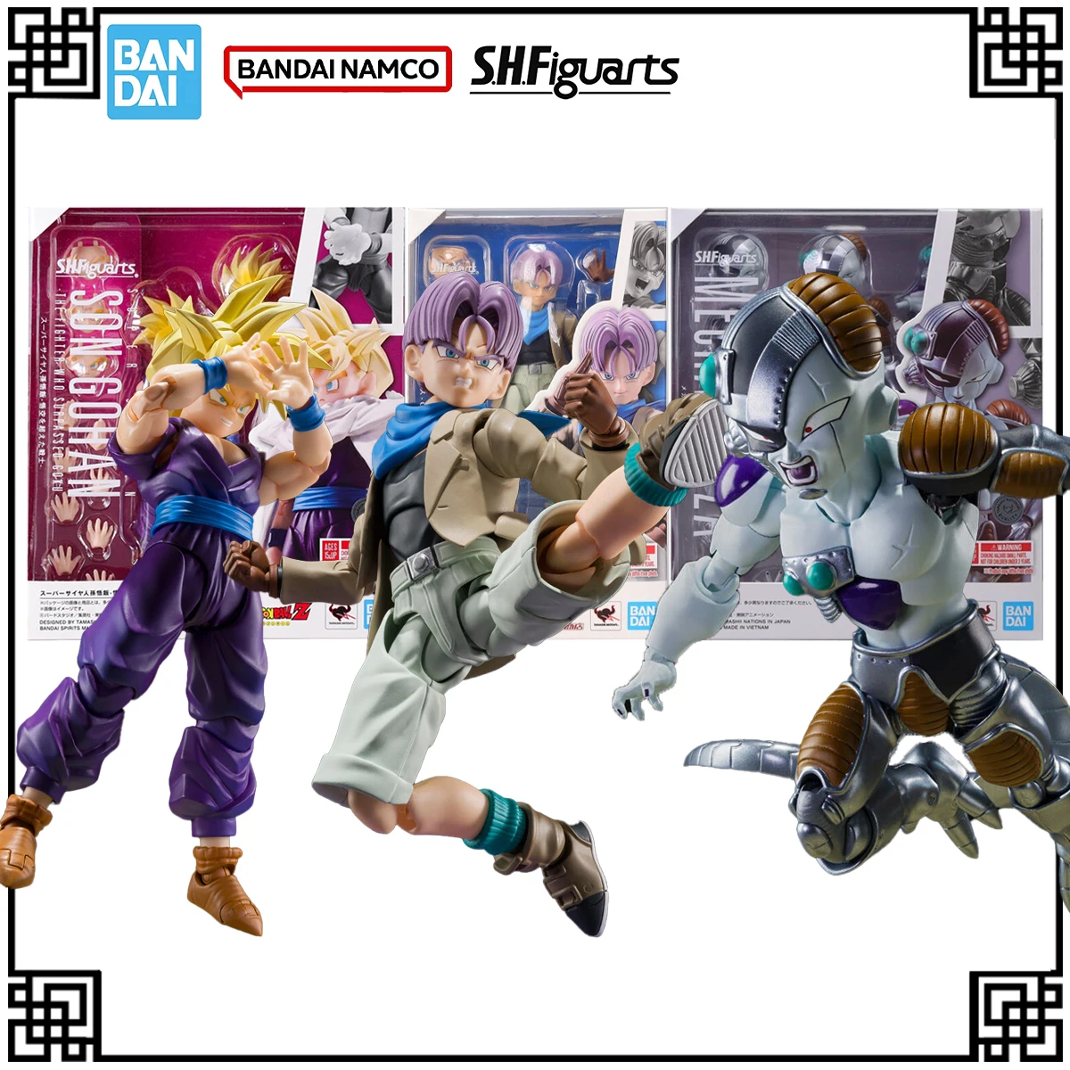 

В наличии Bandai, оригинальные аниме-фигурки SHF Dragon Ball, TRUNKS-GT- MECHA FRIEZA SUN GOHAN, экшн-фигурки, игрушки, подарки для мальчиков