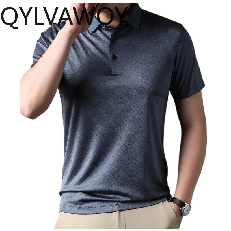 

QYLVAWOY T Shirt Thin 2026 Summer Tops Men's Shirts Short Sleeve Shirt Loose T Shirt Homme High-end Menswear Clothing Футболка