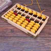 A44M 7 Column Non-Slip Hanging Wooden Abacus Chinese Soroban Educational Tool Mathmetic Calculator for Student Teacher