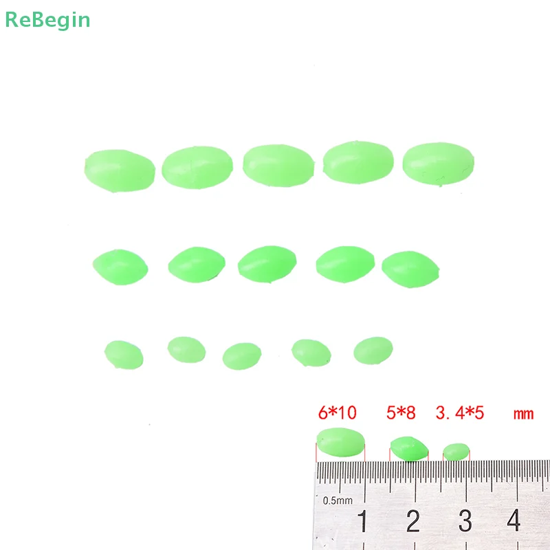 توهج الصيد الناعم المضيء ، على شكل بيضاوي ، صنع الحفارات ، 5 ، 8 ، 10 حبات ، 100X