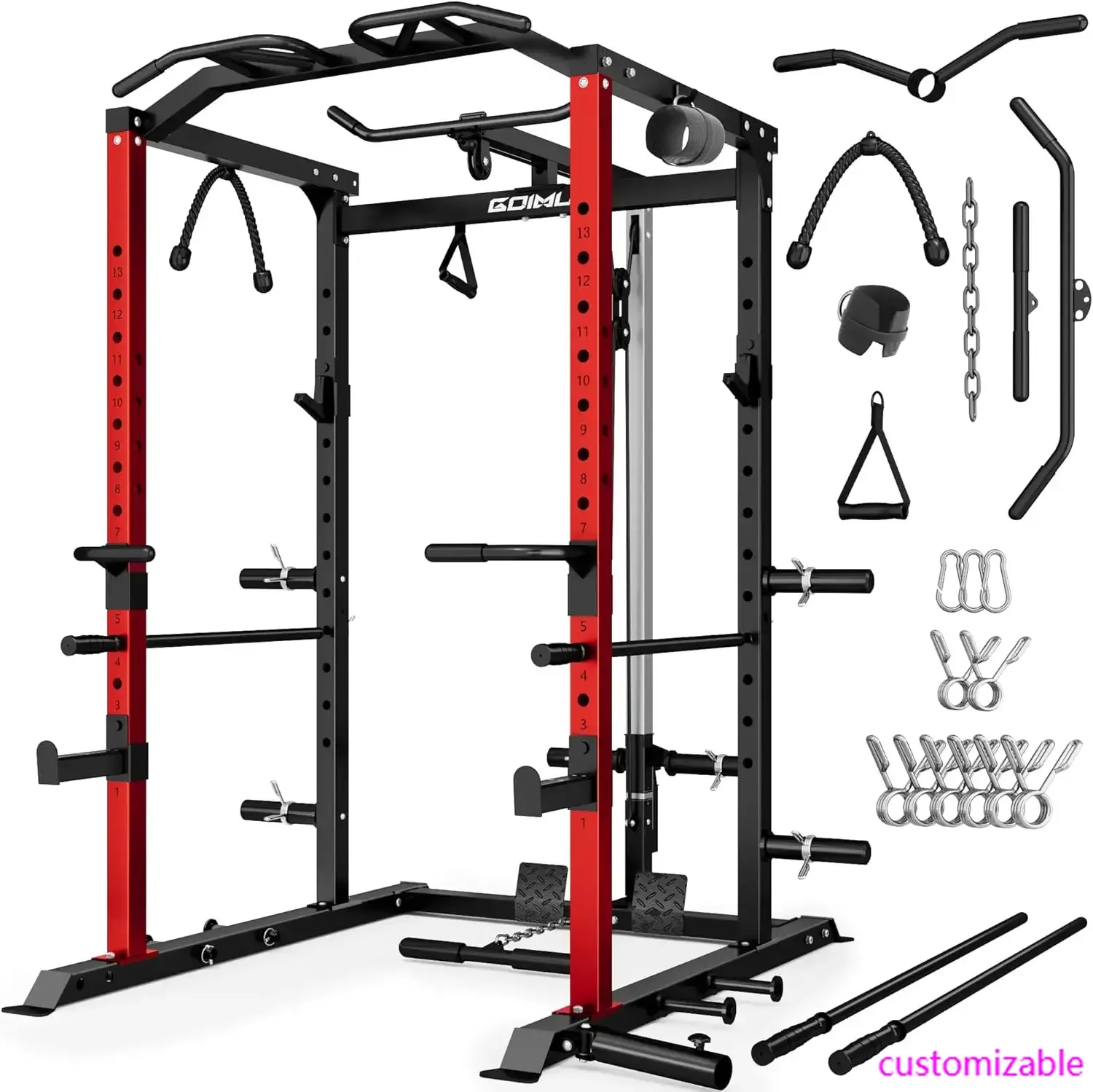 

НОВАЯ силовая рама C1-V4, стойка для приседаний на 2000 фунтов, тяга вниз (LAT Pulldown), многофункциональный силовой тренажер для тренировок, тренажер для фитнеса