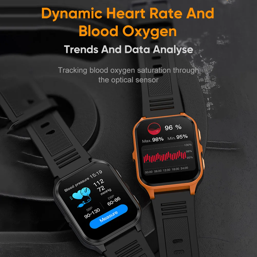 P73 Smart Watch 3ATM Waterproof Fitness Watch 100+ Sports Modes Swimming Pedometer with Heart Rate Sleep Monitor for iOS Phone