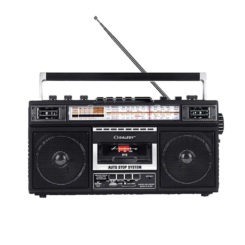 Portable 4 Band Radio Cassette Player Bluetooth Audio Support USB SD Card Playback for Elderly Student