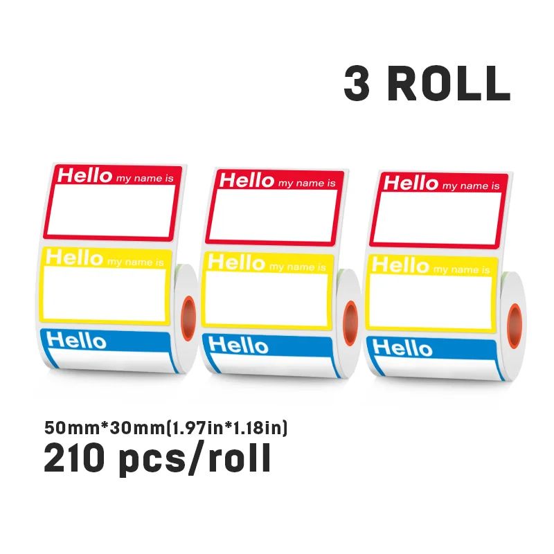 SINMARK Blank Name Sticker Labels Multiple Colors for Thermal Printers Waterproof Labels School Opening Gifts