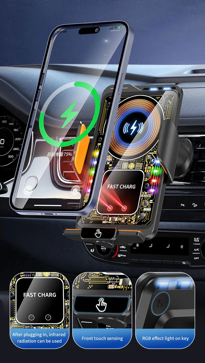 Auto-Handyhalterung für Lüftungsschlitze für Lexus CT ct200h 2011 2012 2013-2023 Magnetisches kabelloses Laden Auto-Handyhalterung für Magsafe-Halterung Zubehör – Detail 25