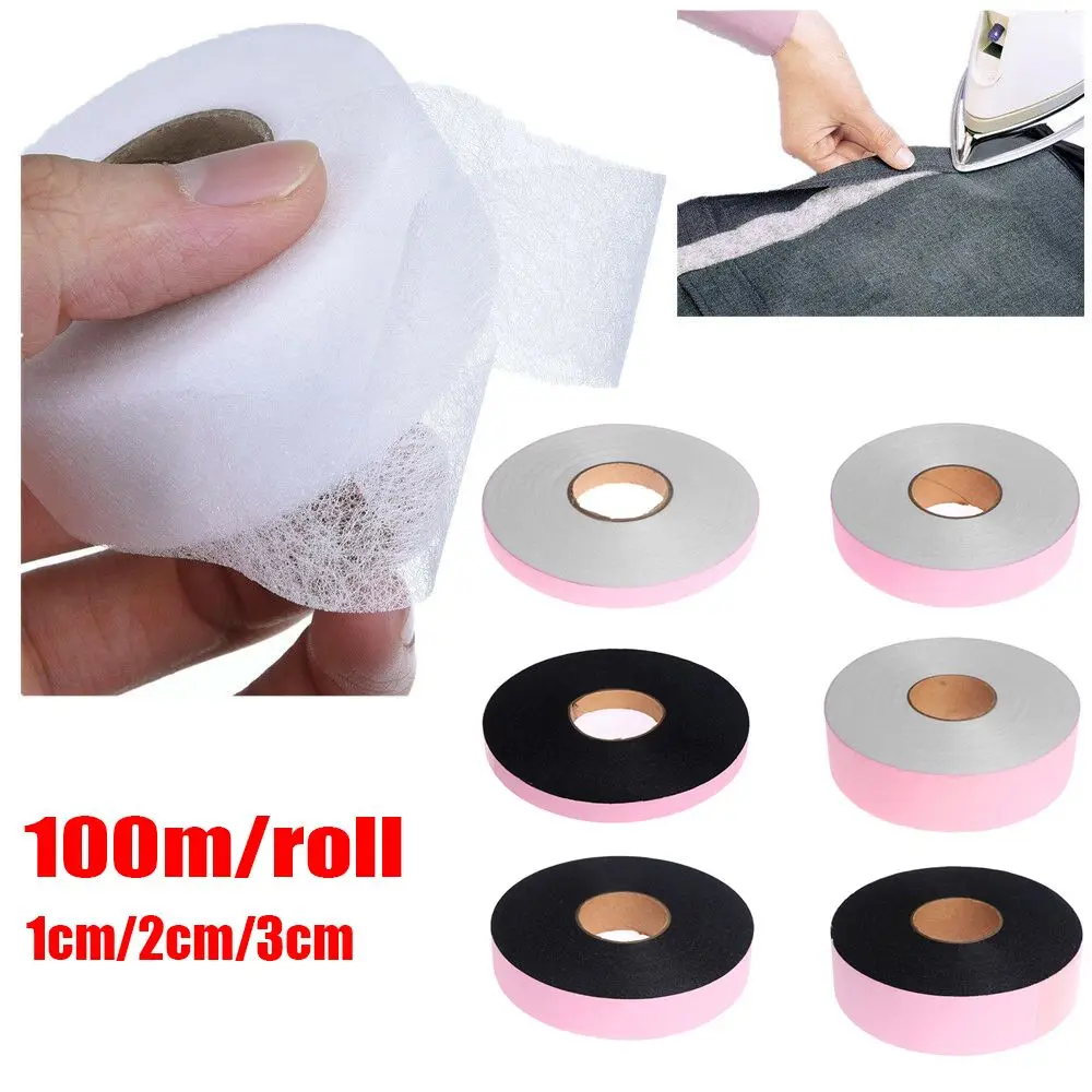 100meters Single-sided Adhesive Iron On Liner Turn Up Hem Fabric Roll Wonder Web