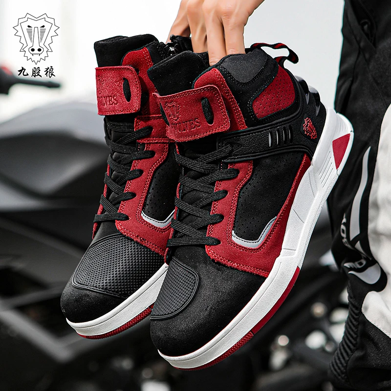 Motorcycle Rider Protective Boots Men's and Women's New Casual Breathable Sports Shoes Microfiber Motorcycle Shoes