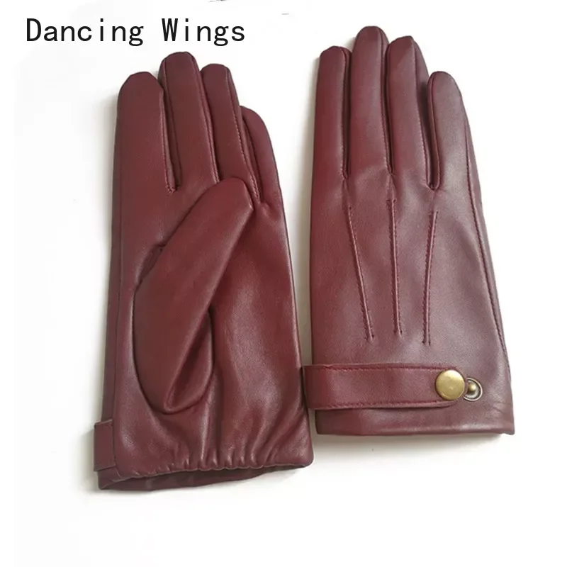 

New Winter Fashion Women Genuine Leather Gloves Real sheepskin Full palm gloves women touch screen