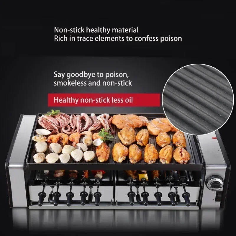 

Desktop 220v SYK-10 Electric Griddle Double Layer Smokeless Electric Oven BBQ Electric Grill Barbecue Grill Automatic Rotary Keb