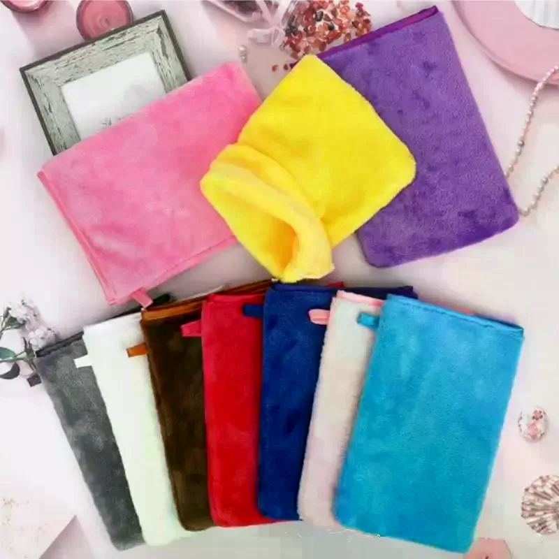 1 Pcs Colorful Makeup Remover Cleansing Gloves Reusable Soft Microfiber Face Care Towel Beauty Facial Cleansing Cloth Skin Care