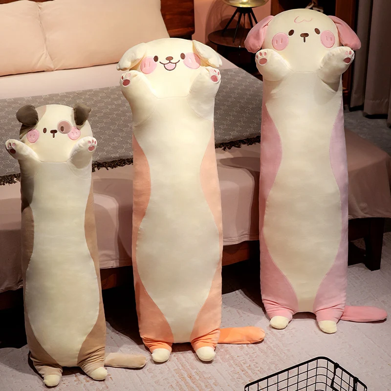 Cute 80-120cm Dog Plush Toy Long Sleeping Puppy Leg Pillow Squishy Animal Doll Appeasing Plushie Gift Decor