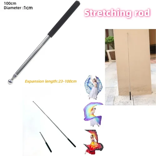 Imagen 1 del producto Alas de Isis para bailar, varillas telescópicas de acero inoxidable como accesorios para danza del vientre, palos de alas de danza del vientre de Egipto y India