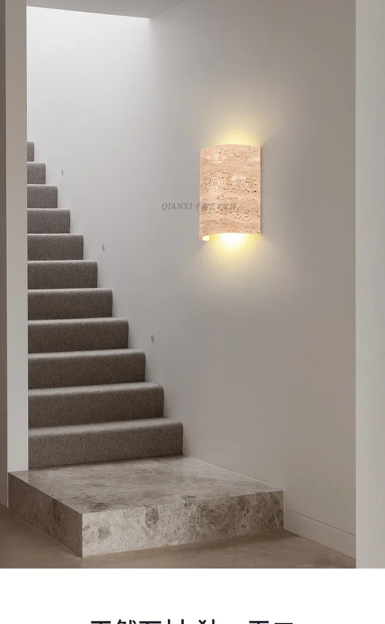 خمر الحجر الطبيعي الفن الديكور جدار ديكور غرفة نوم الشمعدان الأجهزة المنزلية في الهواء الطلق فناء إضاءة مقاومة للماء الجدار