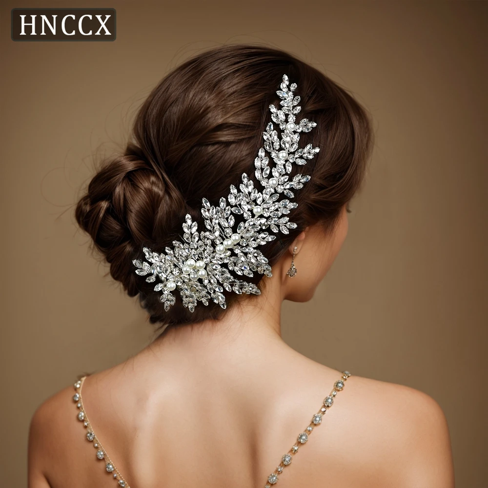 

HNCCX Luxury Handmade Rhinestone Hair Comb Bride Headdress Elegant Women Bridal Headwear Wedding Party Hair Accessories CP434