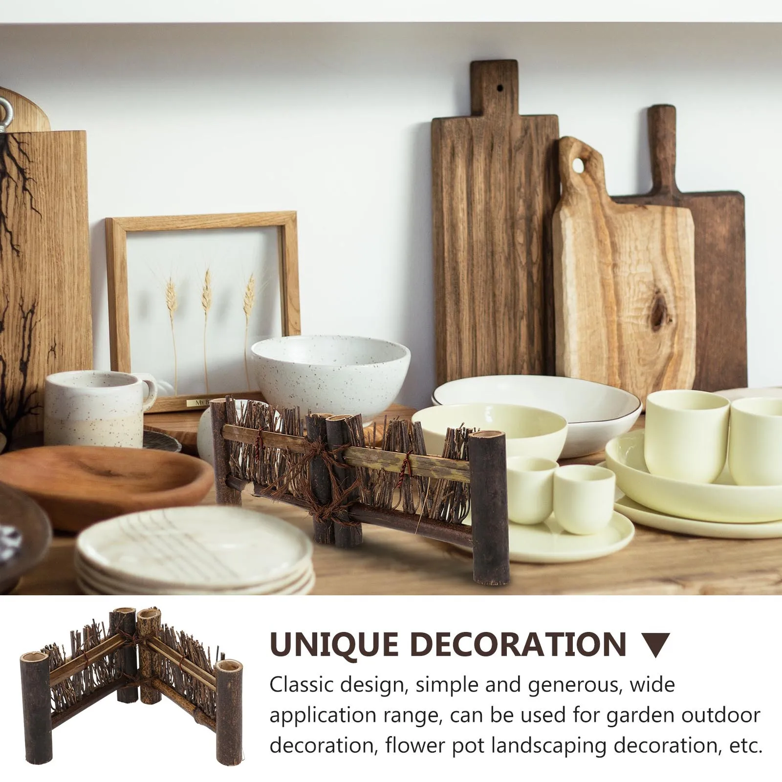 

1pc Hand-Woven Bamboo Fence Small Screen Brown Size For Micro Landscape Bonsai Tea Ceremony Garden Landscaping Decor Ornament