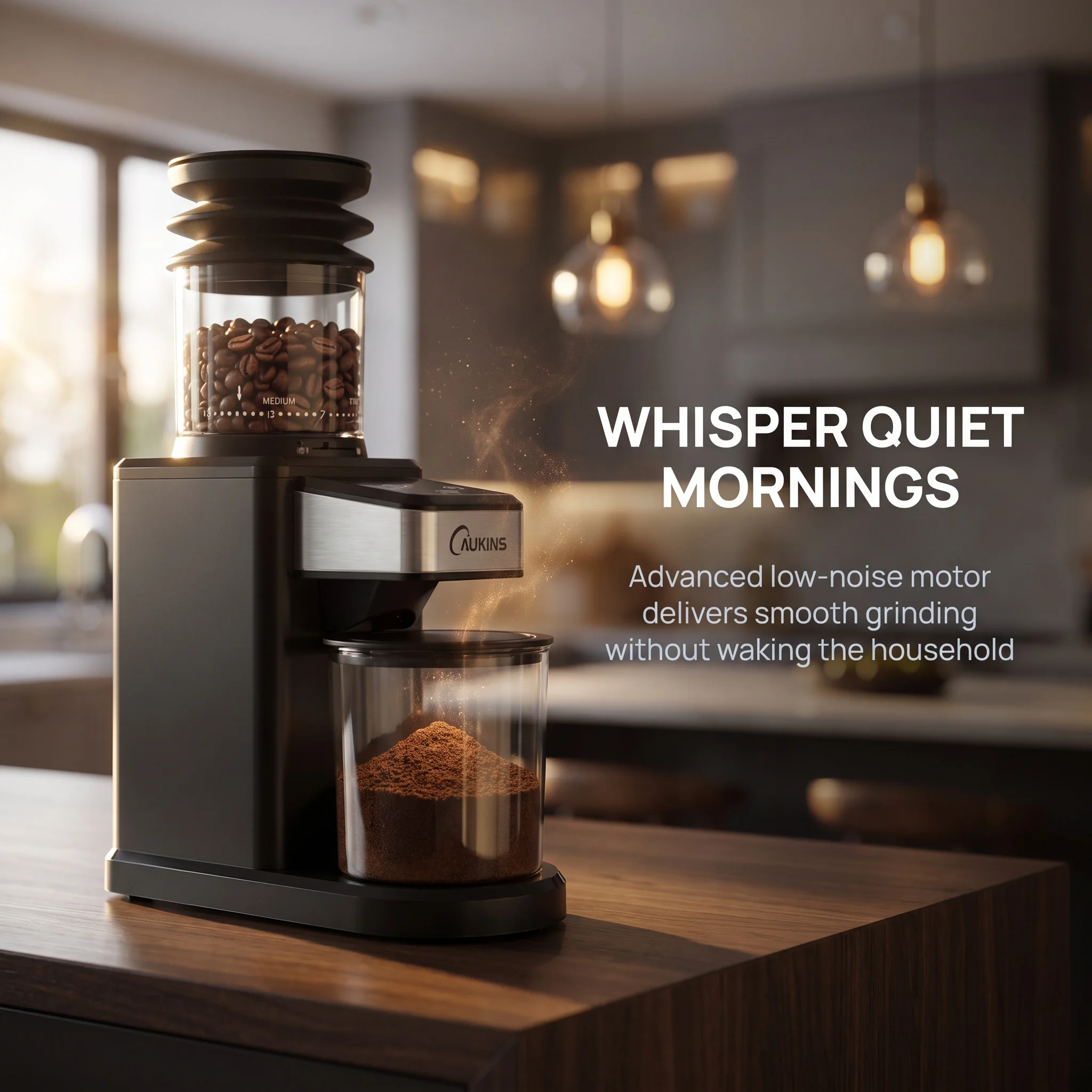 Electric Coffee Grinder for Home & Office: Automatic Conical Burr Coffee Grinder wtih 25 Precision Grind Settings