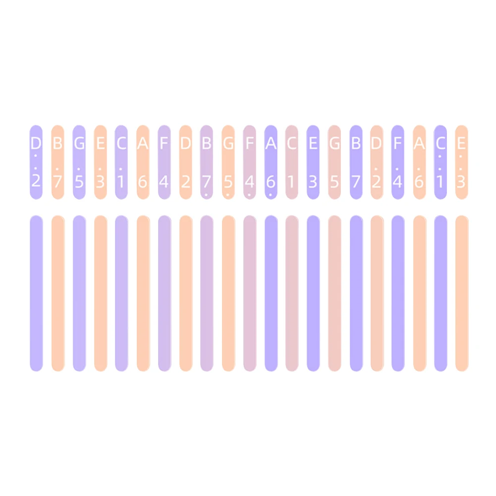 21 Key  Note Stickers PVC  Scale Sticker Eye-Catching Colorful  Note Decor Musical Instrument Accessories