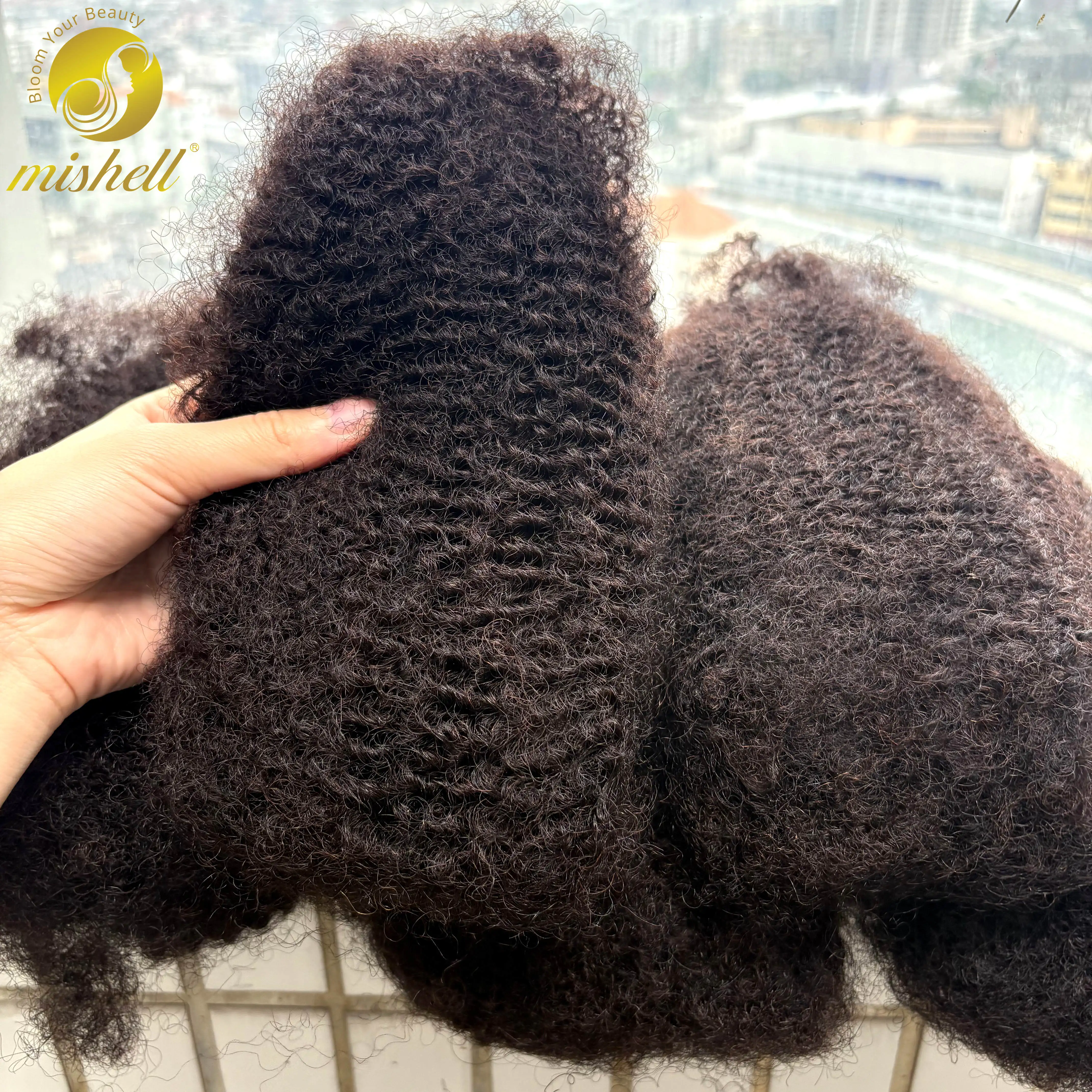 4C Afro Kinky Bulk Human Hair Extensions No Weft 10-18Inch Natural Brazilian Remy Human Hair Bulk for Locs Twist Braiding Hair