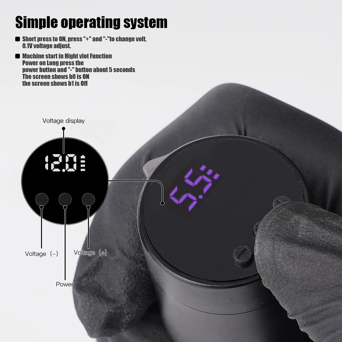 الصاري الوشم T1 اللاسلكية شحن سريع الوشم بطارية 1350 مللي أمبير قابلة للشحن RCA واجهة شاشة LCD إمدادات الطاقة لآلة دوارة