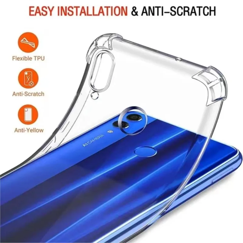 1.5MM Thick Air-Bag Clear Case For Huawei Honor 10 lite P20 P30 P40 20 lite Y6 Y7 Y9 Y6P Y7P Y8S Y8P P Smart S Pro 2019 Cover
