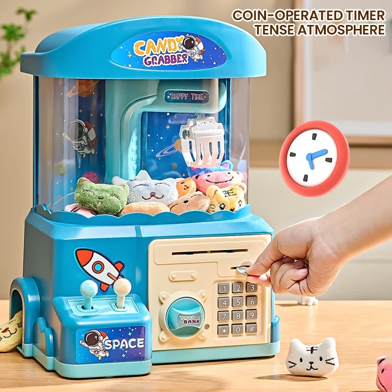 Klaue Maschine Diy Puppe Maschine Sparschwein Münze Betrieben Spielen Spiel Klaue Fangen Kran Maschinen Musik Puppe Kinder Weihnachten Geschenke Spielzeug