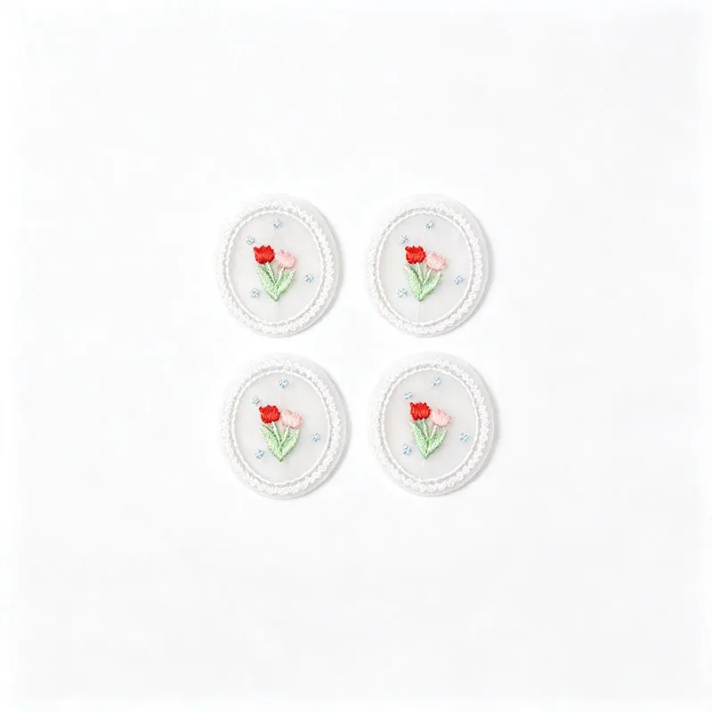 10 Stück 13-50mm Niedliche Spitzenstickerei-Stoffaufnäher, Blumen-Aufkleber, DIY-Kleidungs- und Taschendekorationen cp3904 – Detail 8