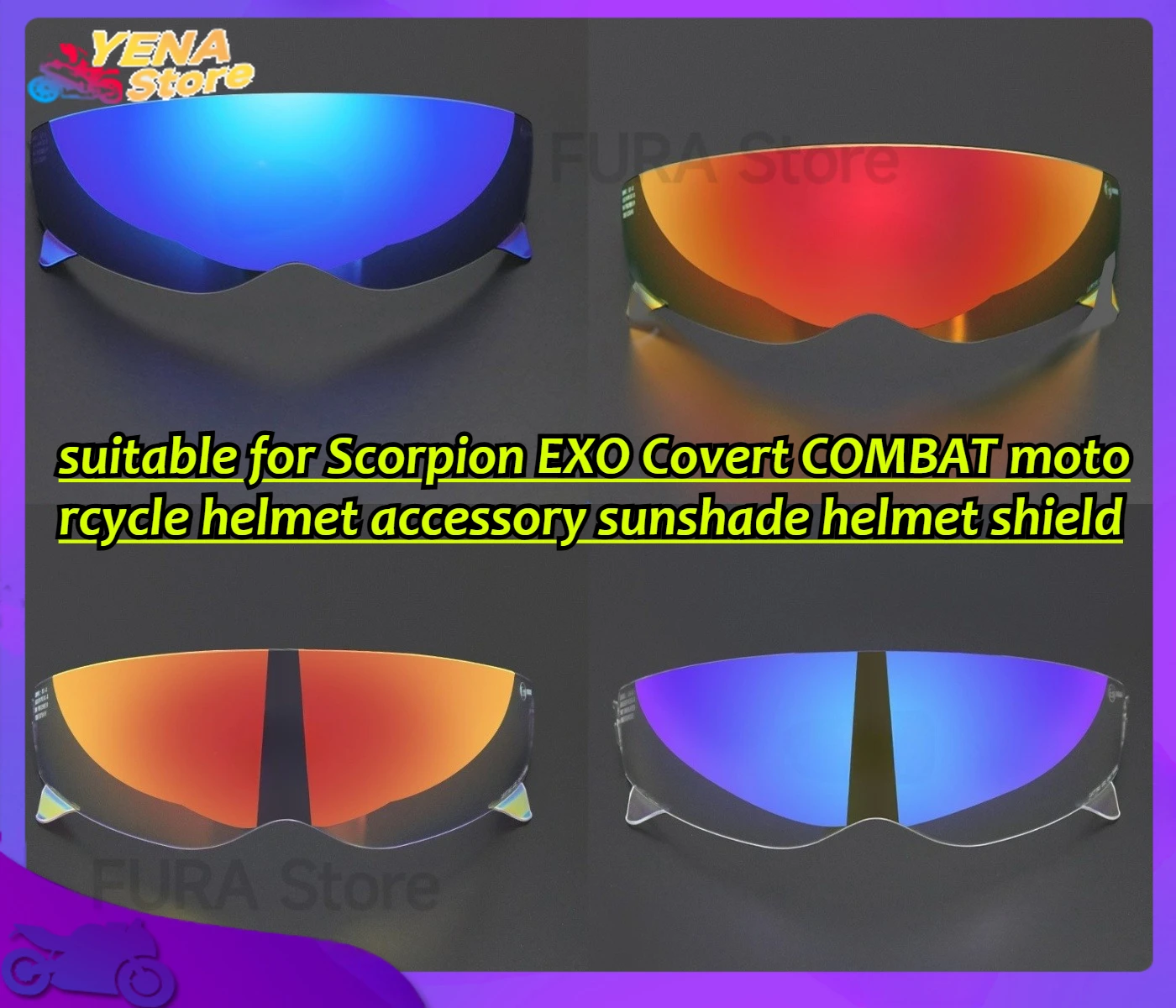 

The new motorcycle helmet lens is suitable for Scorpion EXO Covert COMBAT motorcycle helmet accessory sunshade helmet shield