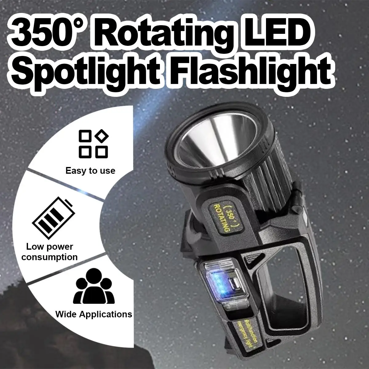 

Солнечный аккумуляторный светодиодный фонарь Водонепроницаемый Яркая работа Мощные световые огни Ручный фонарь Прожектор Прожектор Супер Яркий