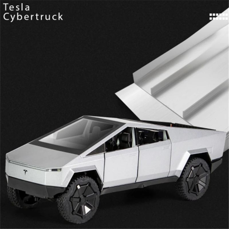 1/32 Cyber toy truck Pickup Alloy Truck Car Model Diecasts Metal Off-road Vehicles Car Model Sound and Light Childrens Toy Gift