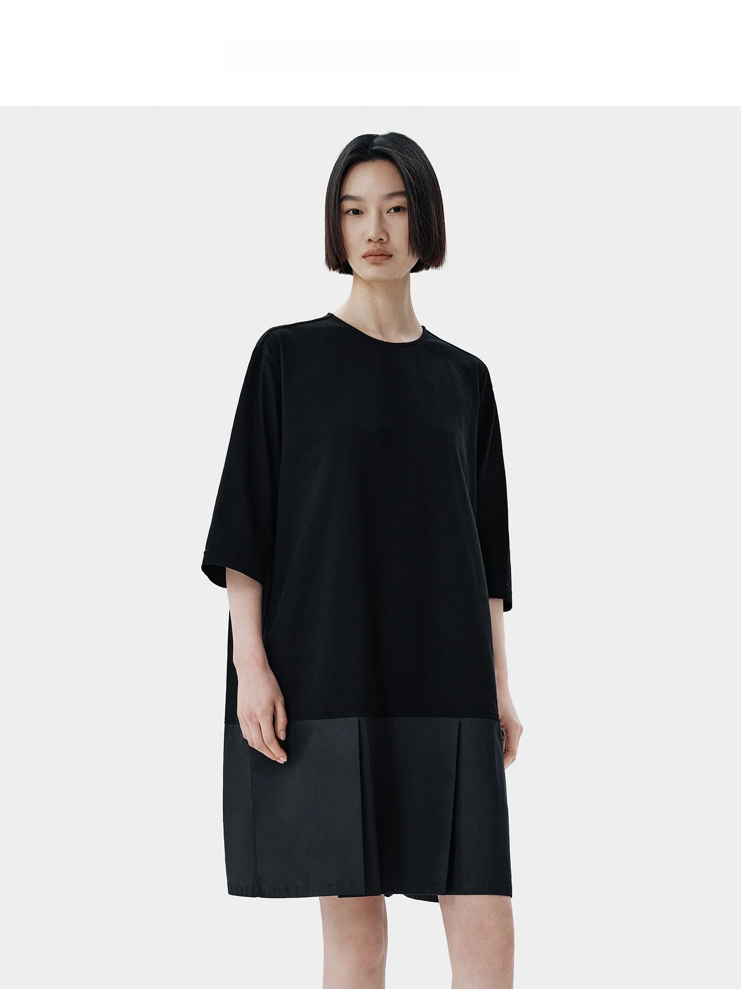 

Повседневное трикотажное платье-футболка для женщин, маленький размер, весна-лето, новинка, удобное, дышащее, из смесового хлопка