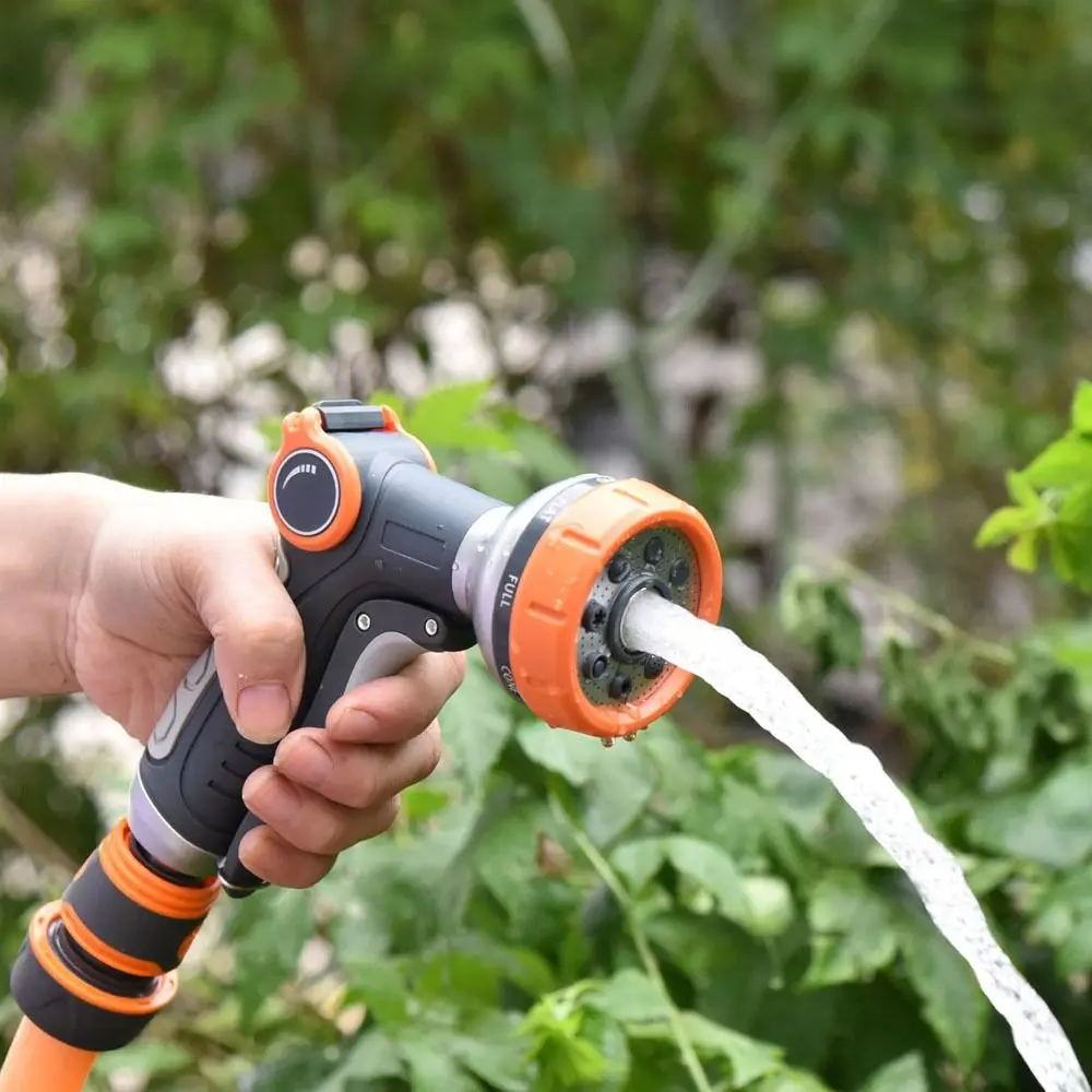 

High Pressure Garden Hose Nozzle Nonslip Handle Adjustable Water Quantity Watering Plants Sprayer Rotating Sprinkler Head