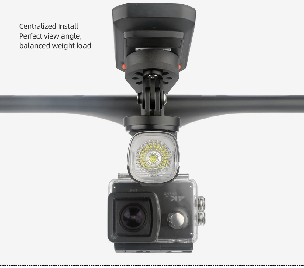 Deemount Fahrrad-Scheinwerferhalterung mit integriertem Lenker, passend für Gopro-Sportkamera, Verlängerungsständer aus Aluminiumlegierung für Computer – Detail 11