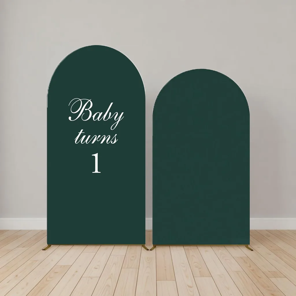 Green Newborn Baby 1st Birthday Party Decor Arch Backdrop Cover Baby Shower Single-sided Elastic Arch Stand Cover Backrgound