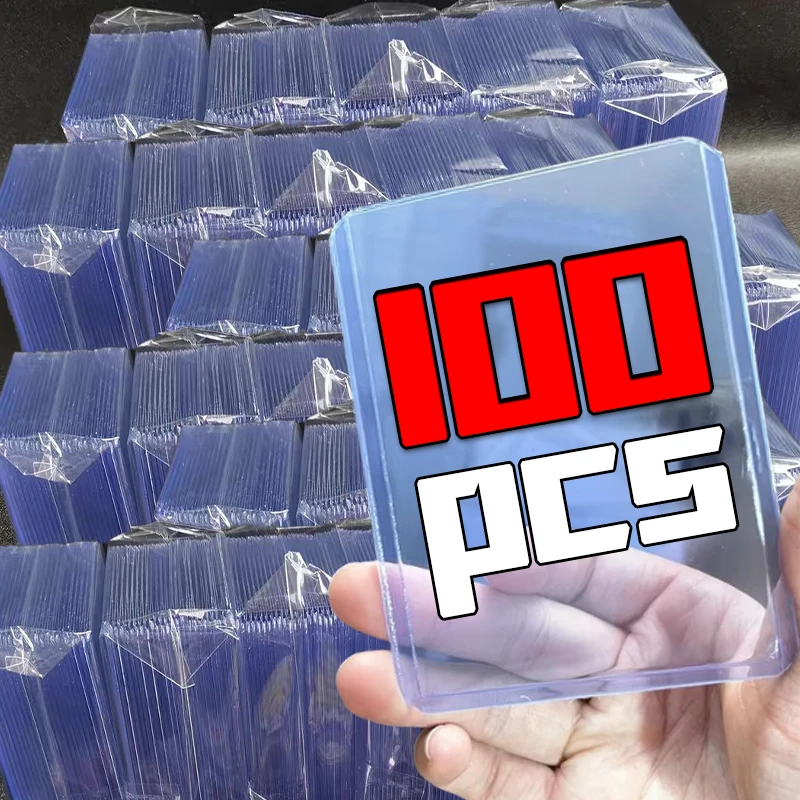 

100pcs Transparent Card Sleeves Holder PVC Hard Plastic Star Photo Game Cards Holder Cover for Protectors Storage Cards Gifts