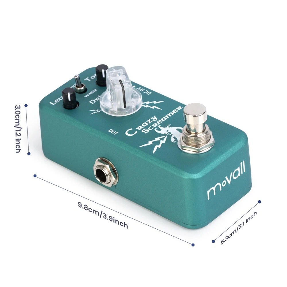 Movall MP-315 Crazy Screamer Classical Overdrive Pedal Effect Hot/Warm Modes True Bypass Electric Guitar Parts & Accessories